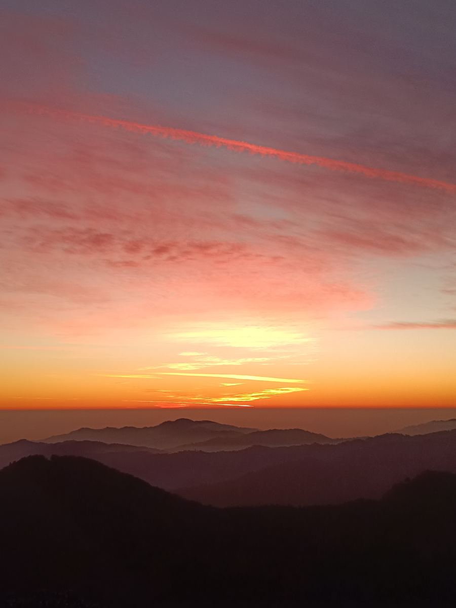 Layered valley haze at sunset, seen from the fort